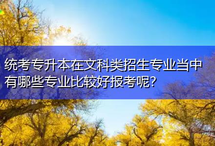 統(tǒng)考專升本在文科類招生專業(yè)當(dāng)中有哪些專業(yè)比較好報考呢？