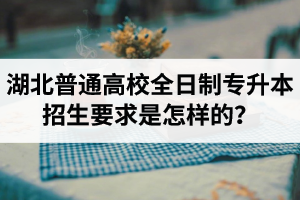 湖北普通高校全日制專(zhuān)升本招生要求是怎樣的？