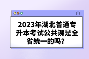 2023年湖北普通專(zhuān)升本考試公共課是全省統(tǒng)一的嗎？