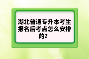 湖北普通專升本考生報名后考點怎么安排的？