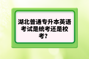湖北普通專升本英語考試是統(tǒng)考還是?？?？