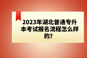 2023年湖北普通專升本考試報名流程怎么樣的？