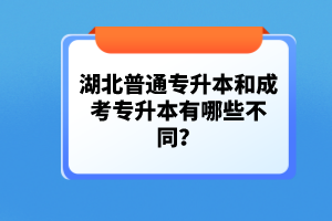 湖北普通專升本和成考專升本有哪些不同？