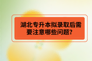 湖北專升本擬錄取后需要注意哪些問(wèn)題？