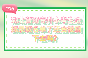 湖北普通專升本考生進(jìn)擬錄取名單了還會(huì)被刷下去嗎？