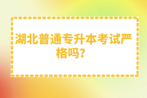 湖北普通專(zhuān)升本考試嚴(yán)格嗎？