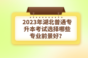 2023年湖北普通專升本考試選擇哪些專業(yè)前景好？