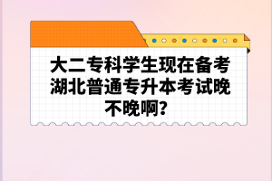 大二?？茖W生現(xiàn)在備考湖北普通專升本考試晚不晚??？