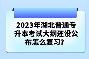 2023年湖北普通專(zhuān)升本考試大綱還沒(méi)公布怎么復(fù)習(xí)？