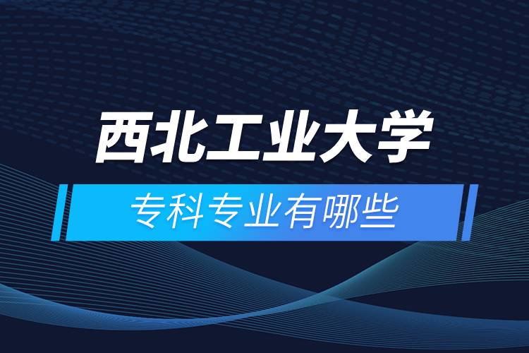 西北工業(yè)大學(xué)?？茖I(yè)有哪些
