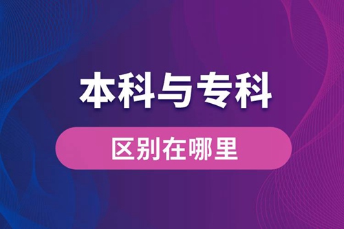 本科與?？频膮^(qū)別在哪里