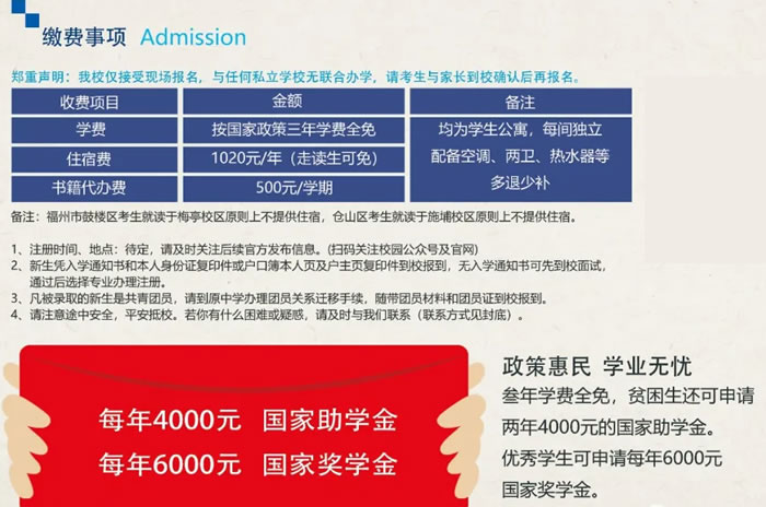 福建經濟學校收費標準