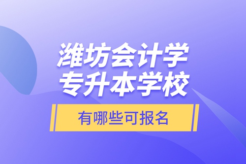 濰坊會(huì)計(jì)學(xué)專升本學(xué)校有哪些可報(bào)名？