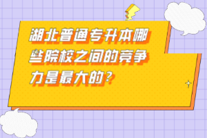 湖北普通專升本哪些院校之間的競(jìng)爭(zhēng)力是最大的？