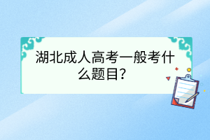 湖北成人高考一般考什么題目？