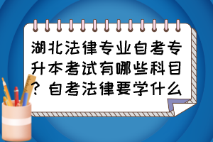 湖北法律專業(yè)自考專升本考試有哪些科目？自考法律要學什么？